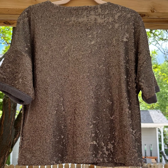 Anthropologie NWT Deletta Sequin Cropped Boxy Oversized Holidays Top Small - Picture 8 of 16